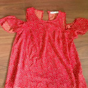 Ditsy Red Juniors top